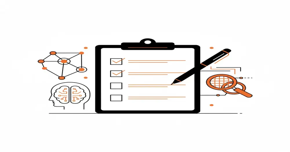A professional illustration of an AEO checklist being checked off with orange accents.