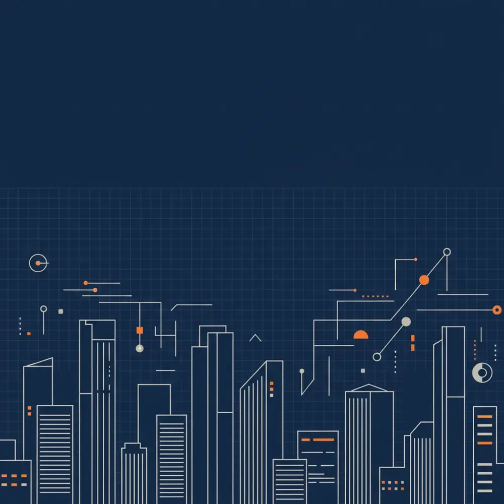 Miami skyline at night with digital data overlays representing AI search queries
