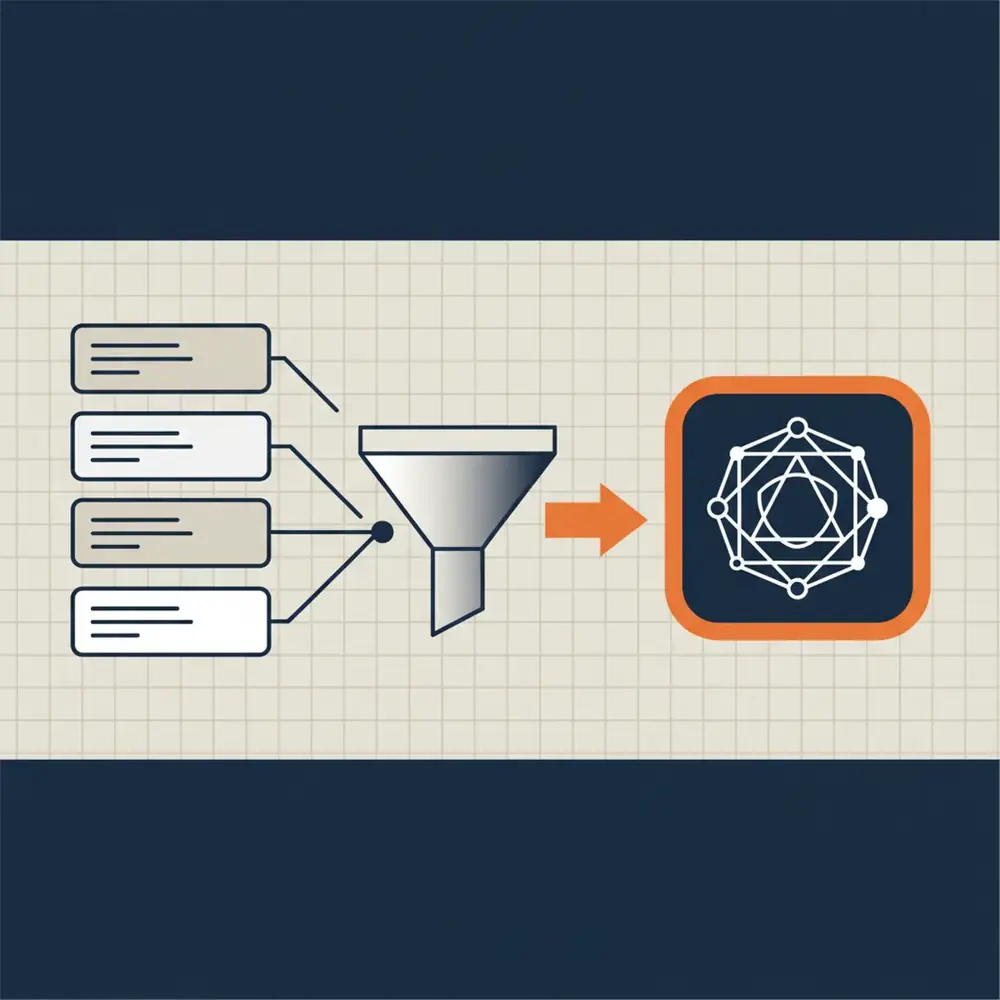 A conceptual diagram showing the transition from a list of search results to a single authoritative AI-generated answer.