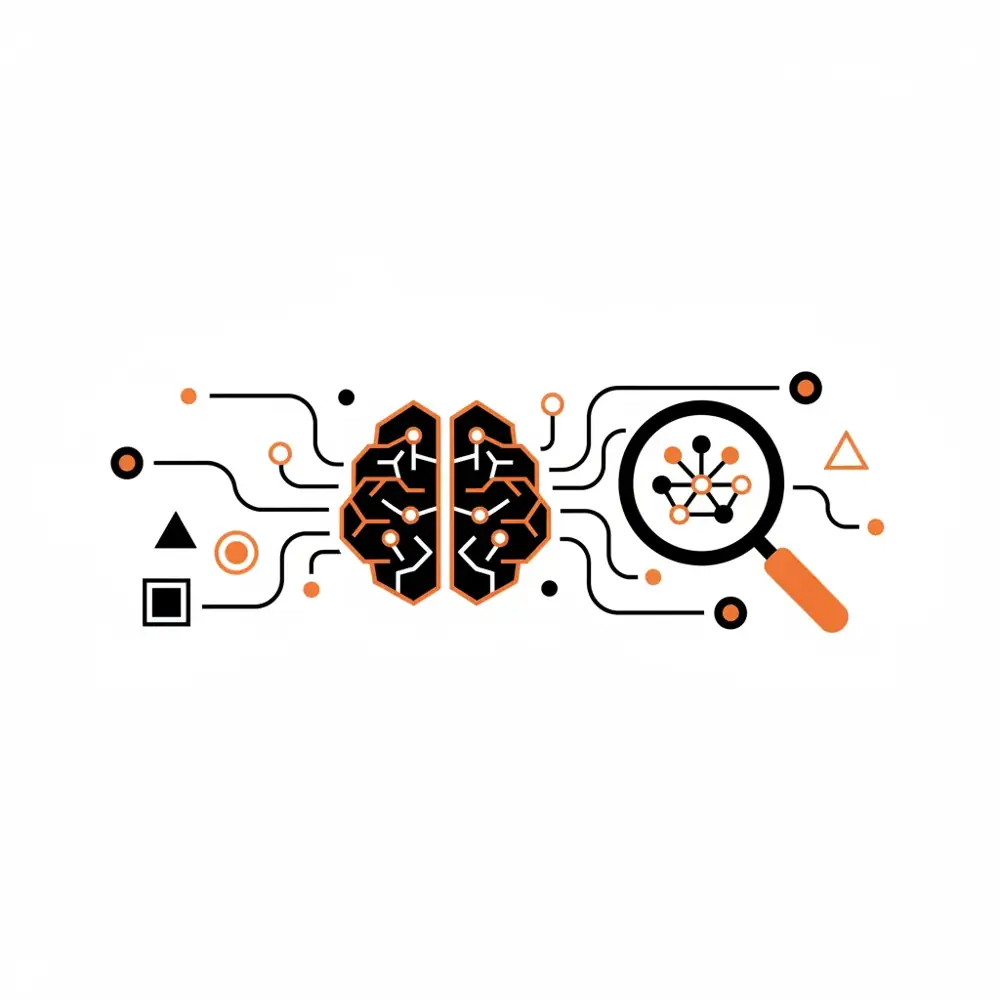 A minimalist illustration representing AI content optimization and data structuring.
