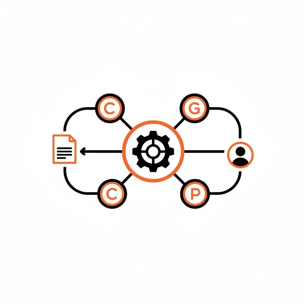 A flowchart showing how AI search optimization connects brand entities to large language models and end users.