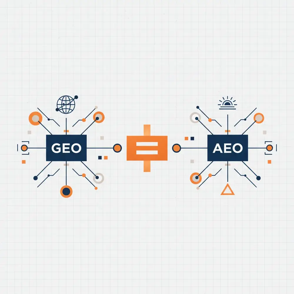 Conceptual visualization of a neural network comparing GEO and AEO protocols