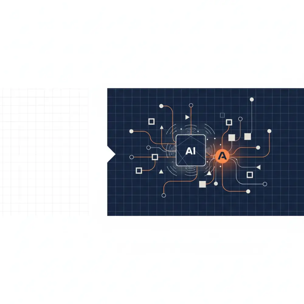 A digital representation of an AI model analyzing a knowledge graph for Answer Engine Optimization.