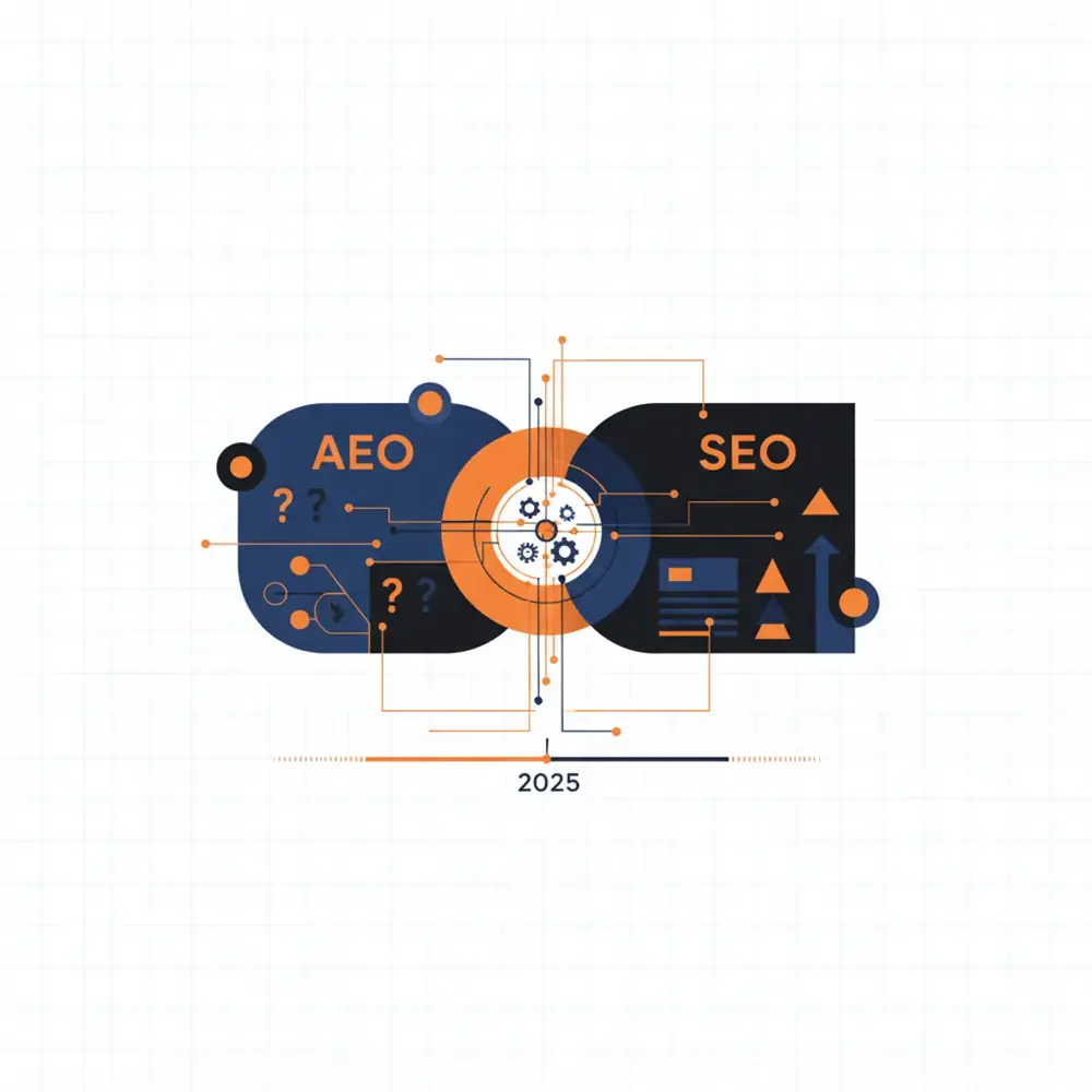 Strategic visualization of AEO and SEO integration in 2025